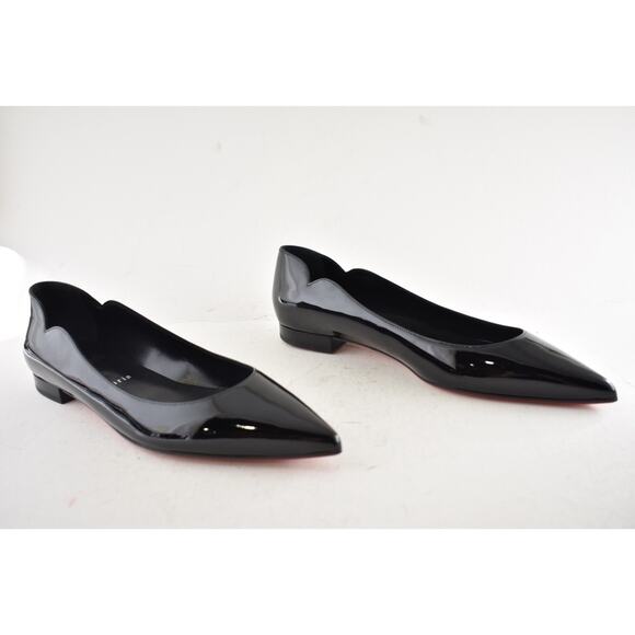 Christian Louboutin Hot Chickita Flat Black Patent Leather Ballet Ballerina 40 - Picture 4 of 12